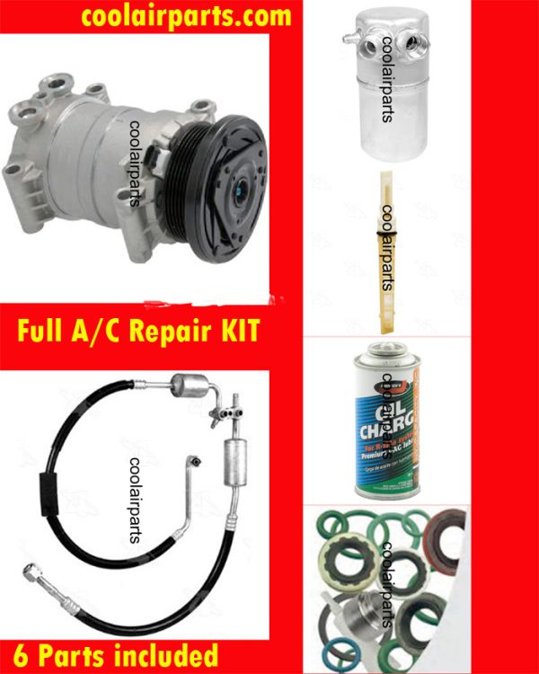 AC REPAIR KIT NEW COMPRESSOR GMC CHEVY TRUCK W/ MANIFOLD HOSE ASSEMBLY  W/O REAR AIR 19151514
